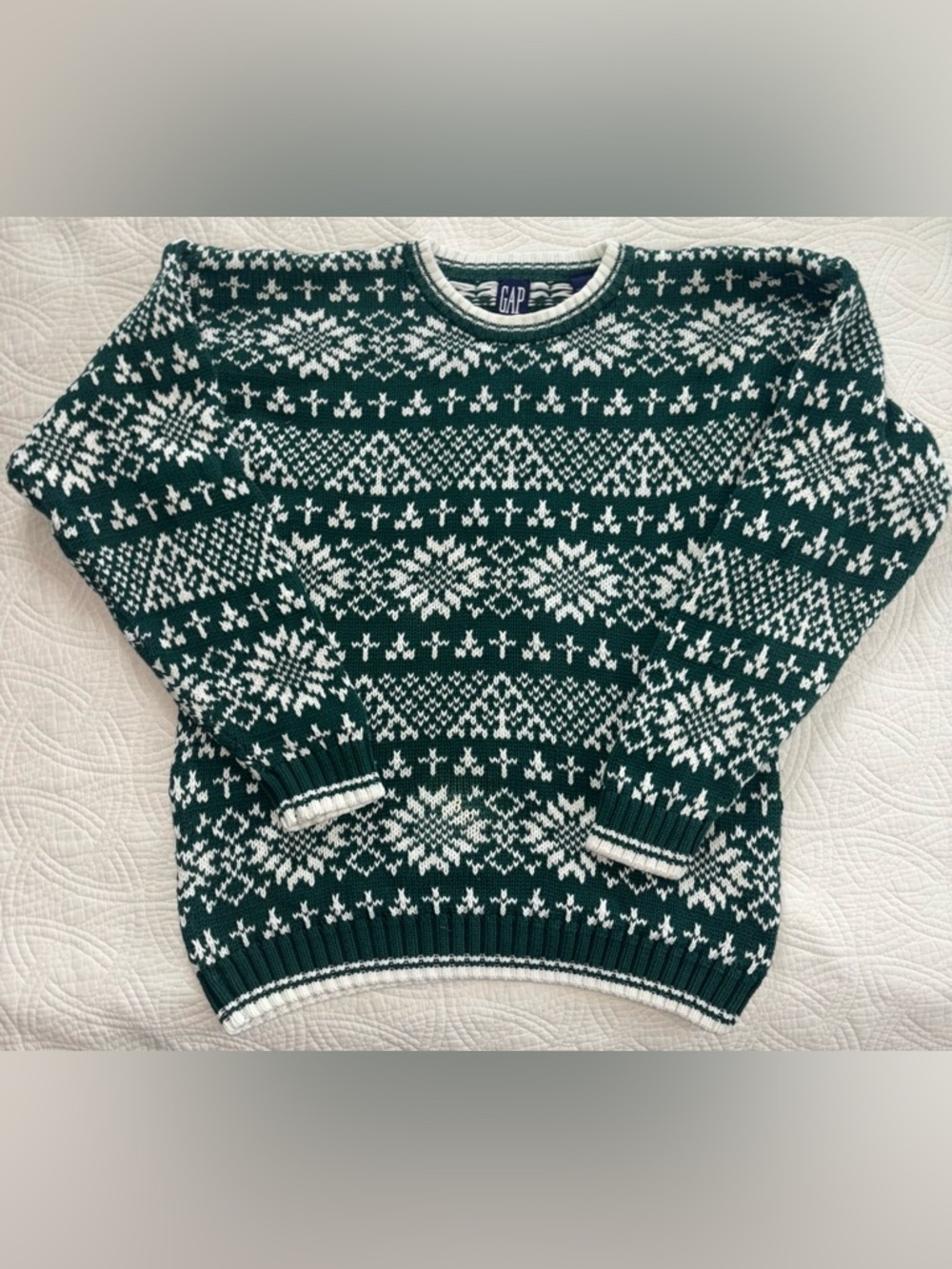 GAP Vintage Fair Isle Cotton Sweater Large